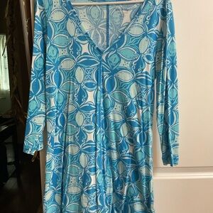 Lilly Pulitzer Blue and White Long Sleeve Dress